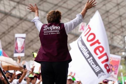 Video: Justo en Cuautitlán Izcalli, Delfina Gómez realiza primer acto multitudinario de campaña